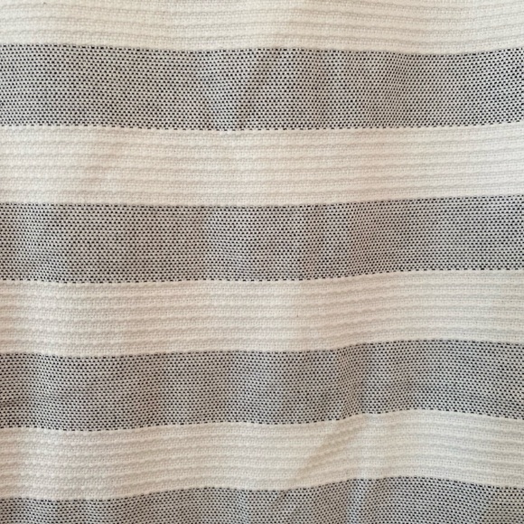 LOFT Gray and White Striped Skirt with Tortoise Shell Buttons - Picture 3 of 8